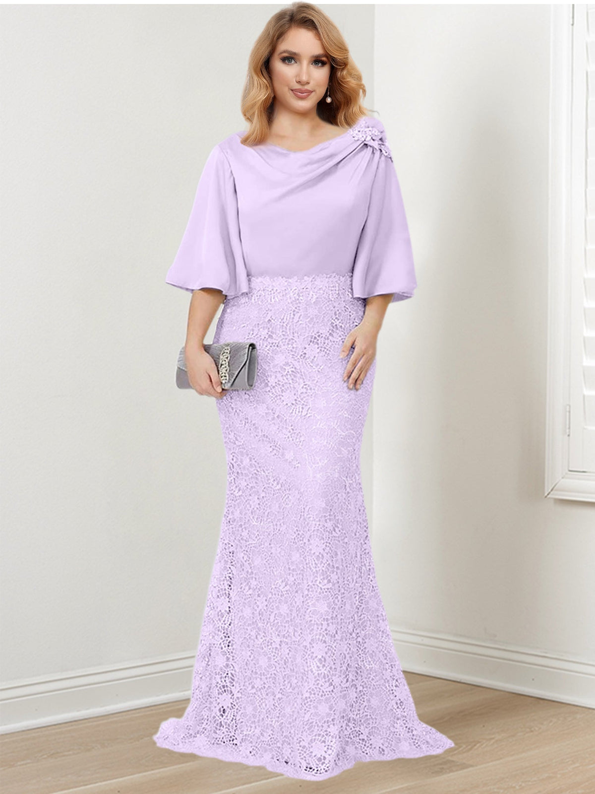 Mother of the Bride Trumpet Mermaid Dress Featuring Applique