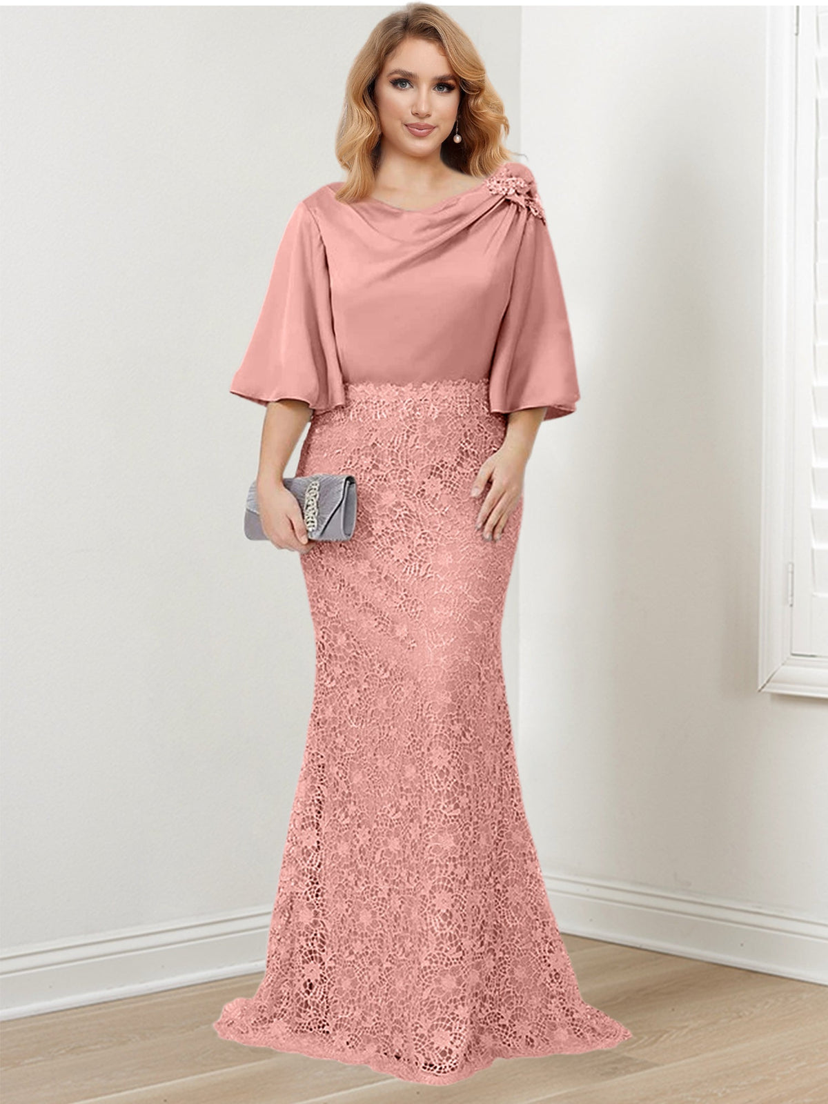 Mother of the Bride Trumpet Mermaid Dress Featuring Applique