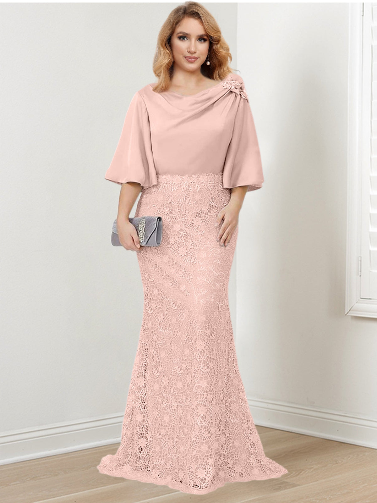 Mother of the Bride Trumpet Mermaid Dress Featuring Applique