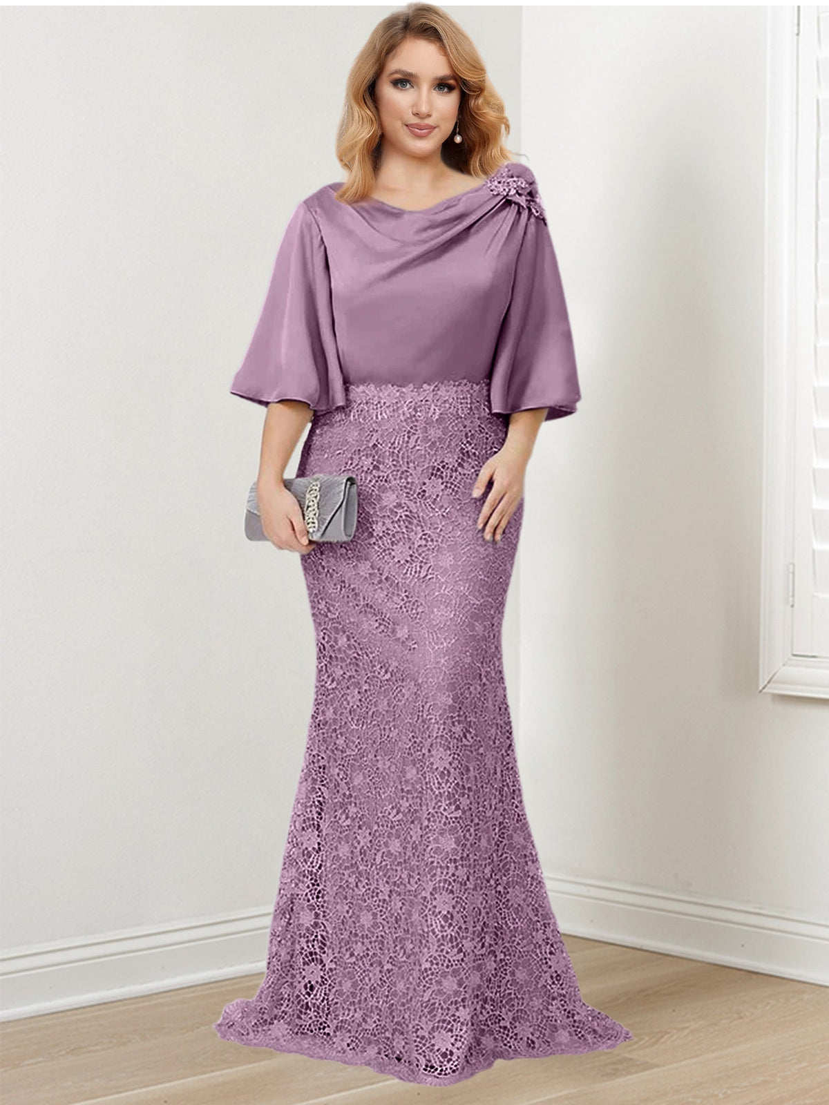 Mother of the Bride Trumpet Mermaid Dress Featuring Applique