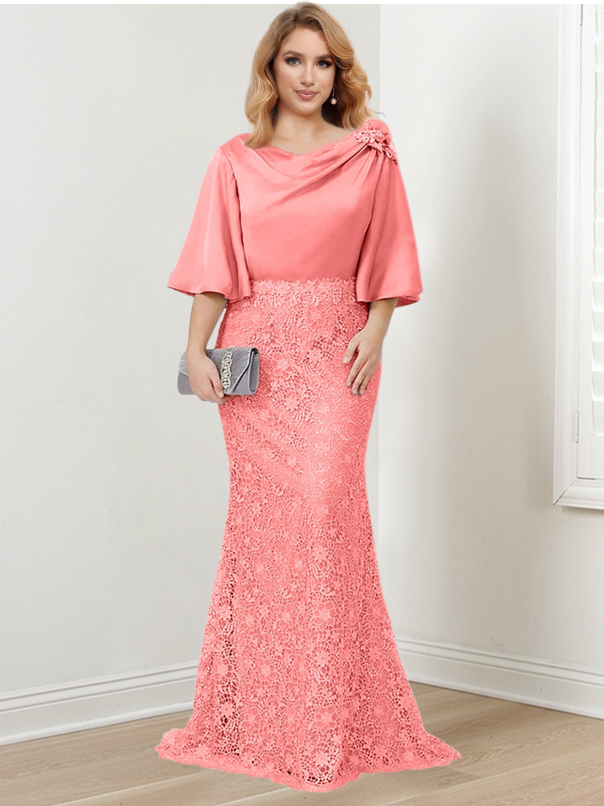 Mother of the Bride Trumpet Mermaid Dress Featuring Applique