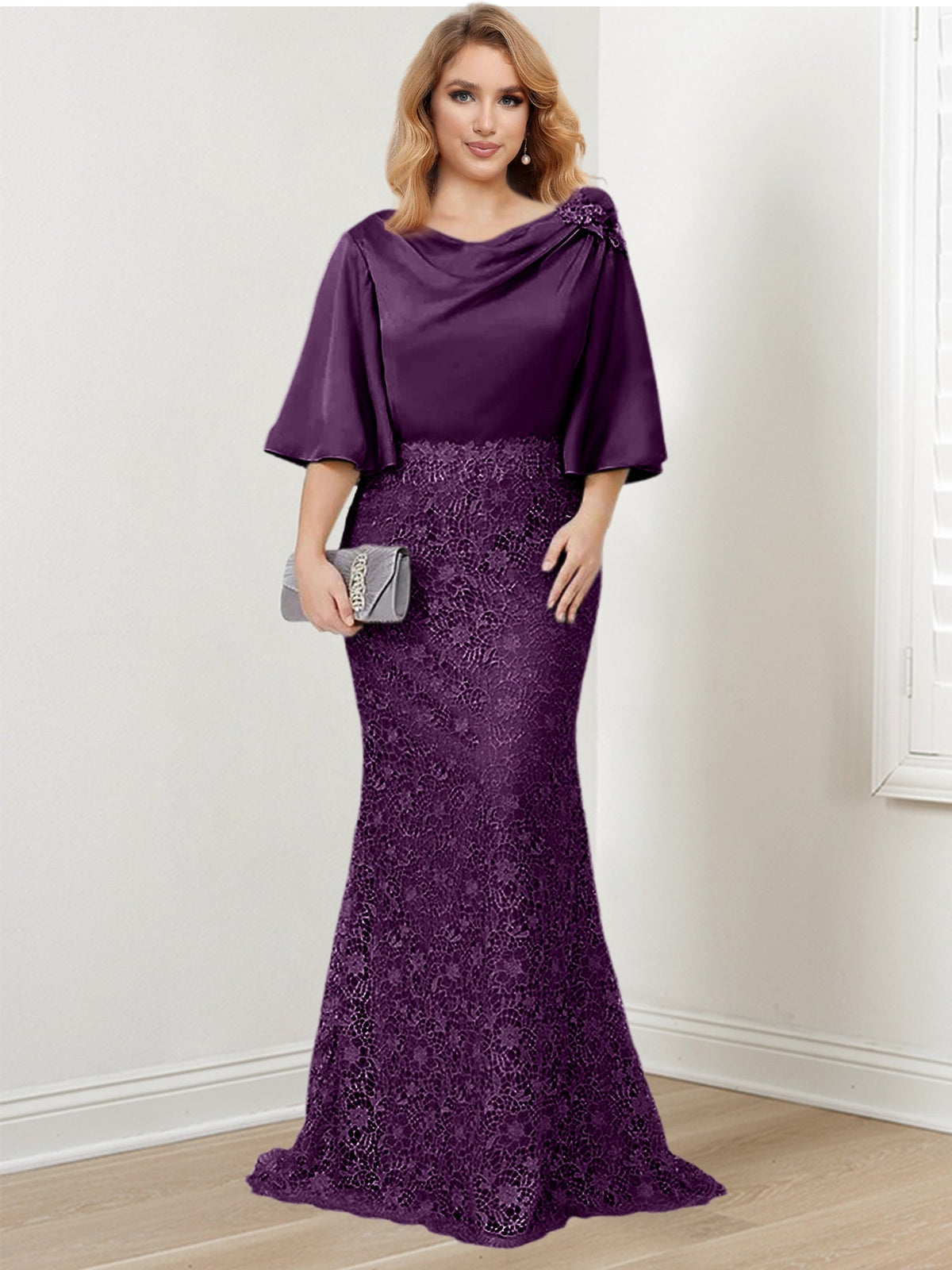 Mother of the Bride Trumpet Mermaid Dress Featuring Applique