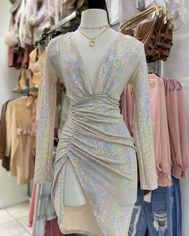 Glitter Sequins Homecoming Dress,Sexy Party Dress Y2592 - VelvetHem