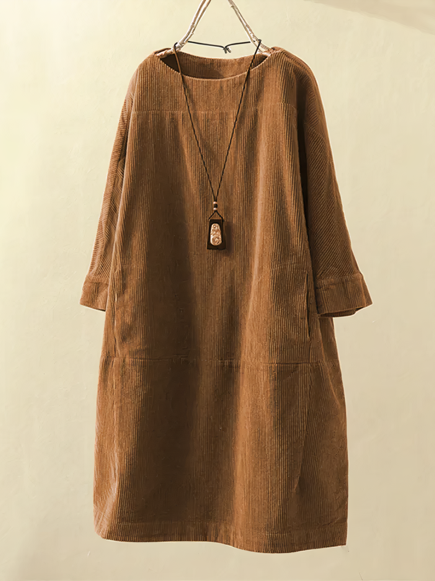 Tracy Premium Loose and Corduroy Dress Designer Edit