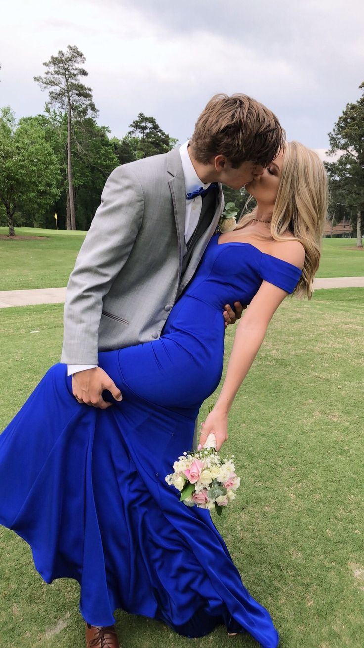 Charming Mermaid Off the Shoulder Royal Blue Satin Prom Dresses,Evening Dresses - VelvetHem