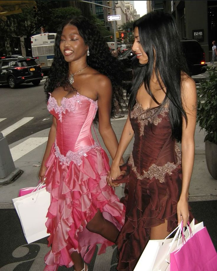 Unique Pink Strapless Appliques Prom Dress,Chiffon Side Slit Ruffles Party Evening Dress