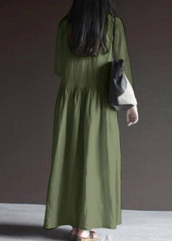 Natural White Wrinkled Patchwork Maxi Dress Long Sleeve