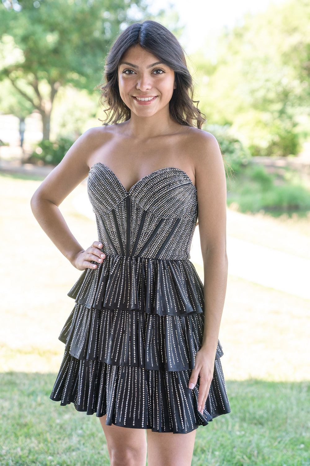Navy Homecoming Dresses Sweetheart Corset Short Cocktail Dresses With Ruffles