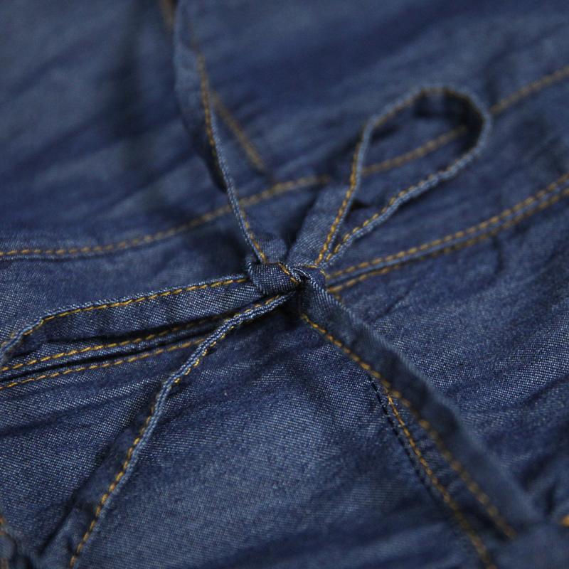 Navy blue summer denim maxi dress plus size denim sundress short sleeve fit flare dress