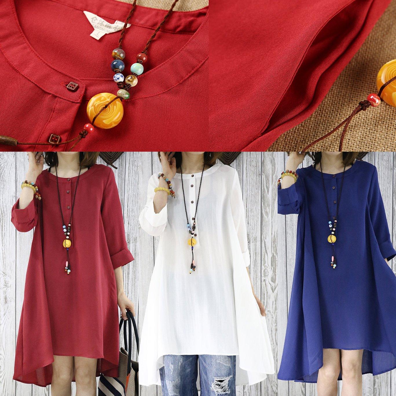 Navy flowy summer dress plus size sundresses women blouse top