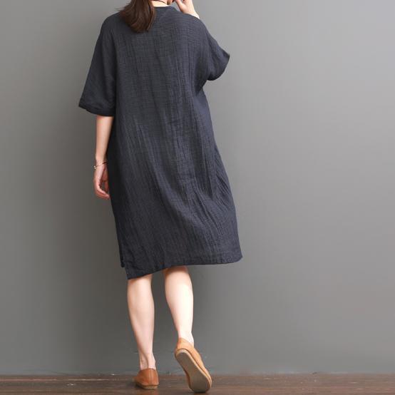 Navy plus size dress summer cotton dresses