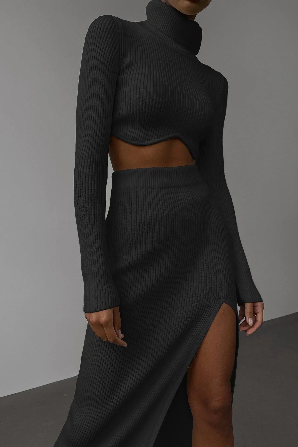 DressBetty - Autumn Winter Y2K Slim Knitted Set Skirt - View 4 | VelvetHem