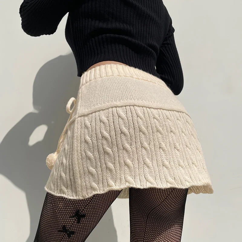 DressBetty - Knitted Low Waist Preppy Style Skirt - View 4 | VelvetHem