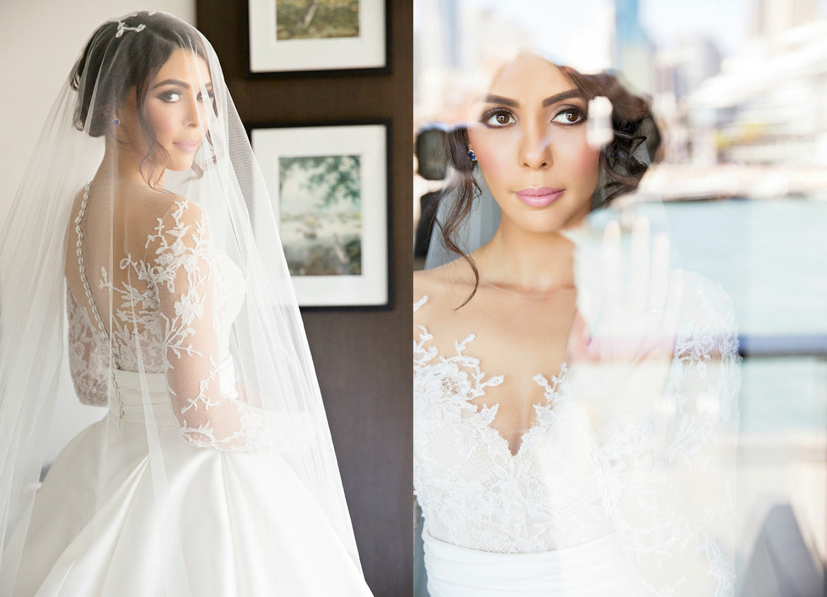 New Full Lace Split Beach Wedding Dresses Illusion Back Bridal Gowns with Detachable Satin Skirt