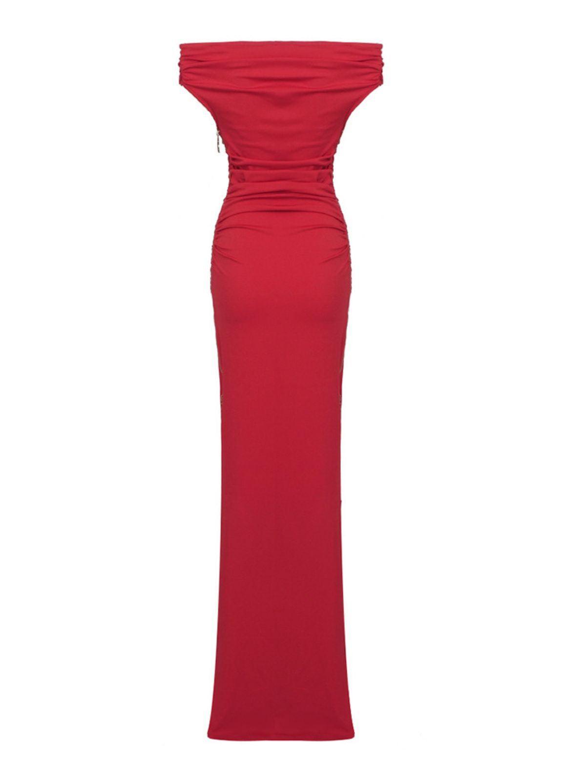 Nox Off Shoulder Split Maxi Dress