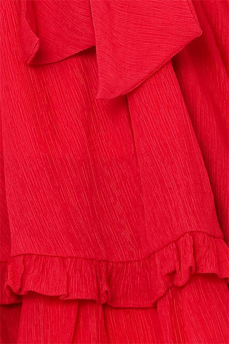 Hot In Here Pleated Chiffon Dress Red FINAL