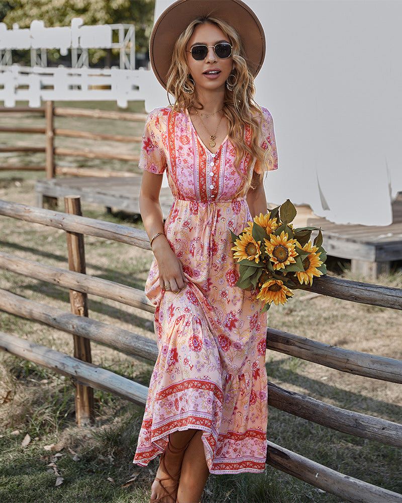 Club Tropicana Embroidered Maxi Dress Light Pink FINAL