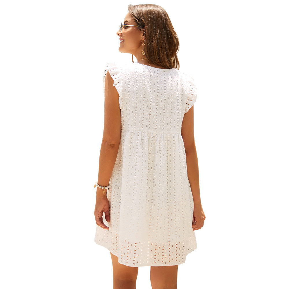 Hart Cotton Pocketed Eyelet Midi Dress FINAL