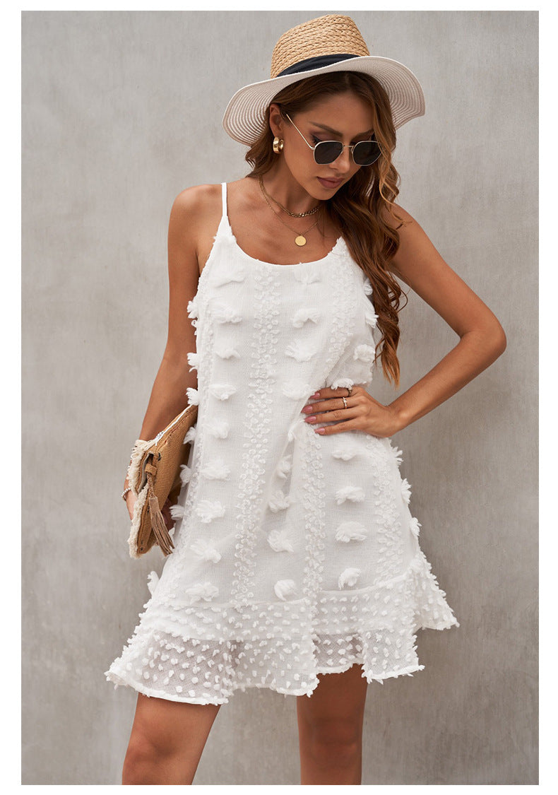 Prairie Winds Textured Tie Dress Natural
