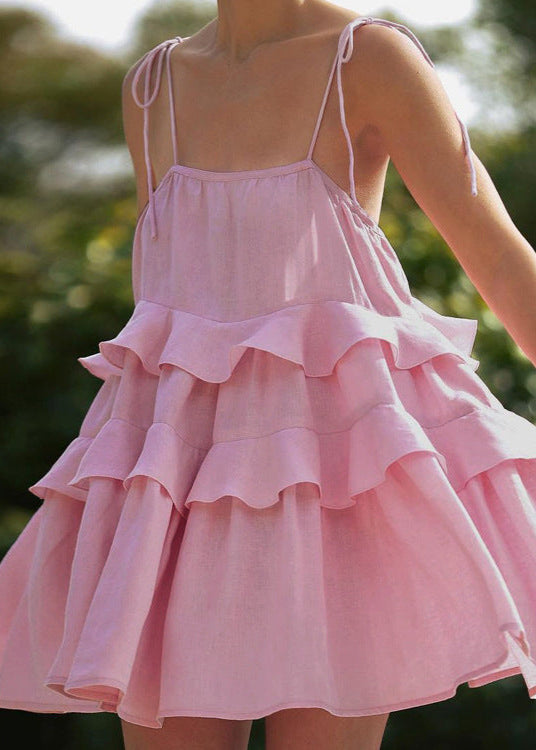 Petal Whimsy TieRed Ruffle Sundress