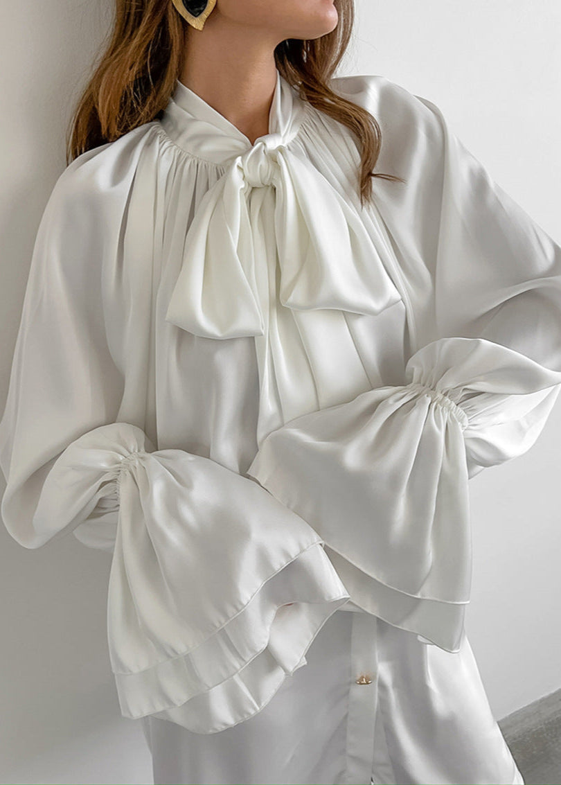 Opulent Grace Bow Tie Blouse Dress