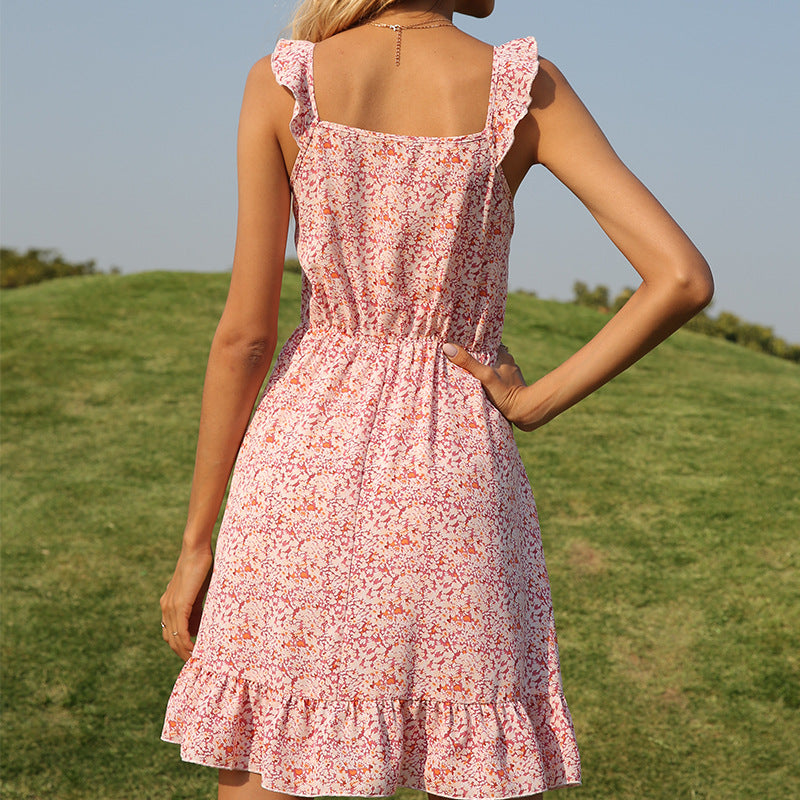 Freshen Up Cotton Smocked Tie Strap Dress Blush Multi