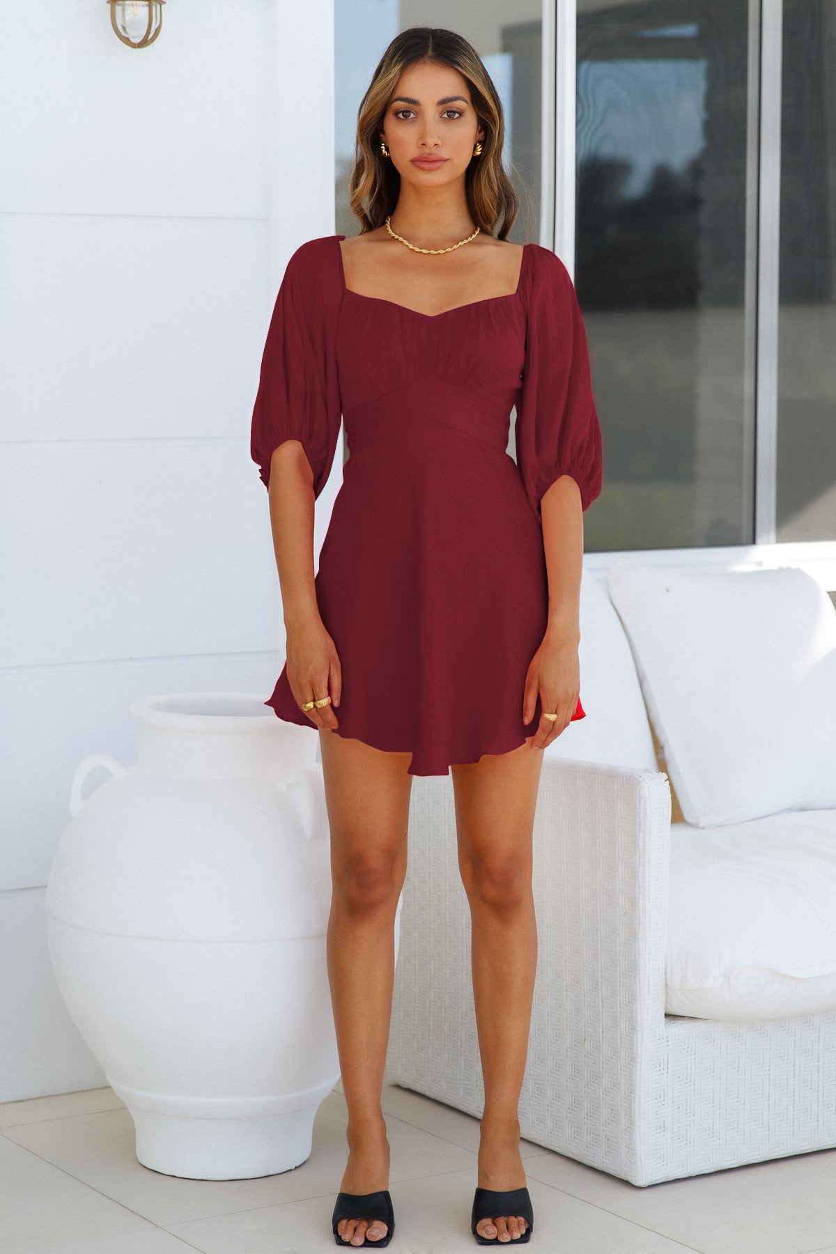 Della Balloon Sleeve Dress Orchid FINAL