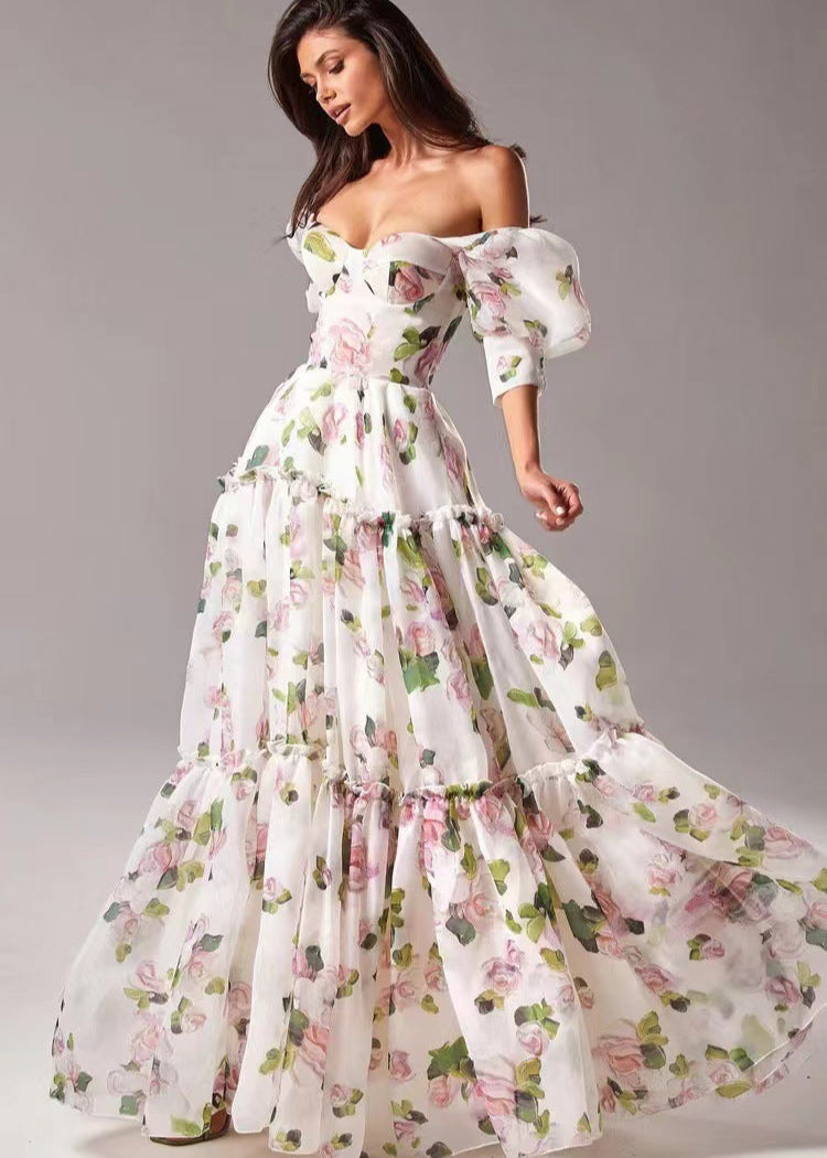 Rosalie Charm Off Shoulder Floral Maxi Dress