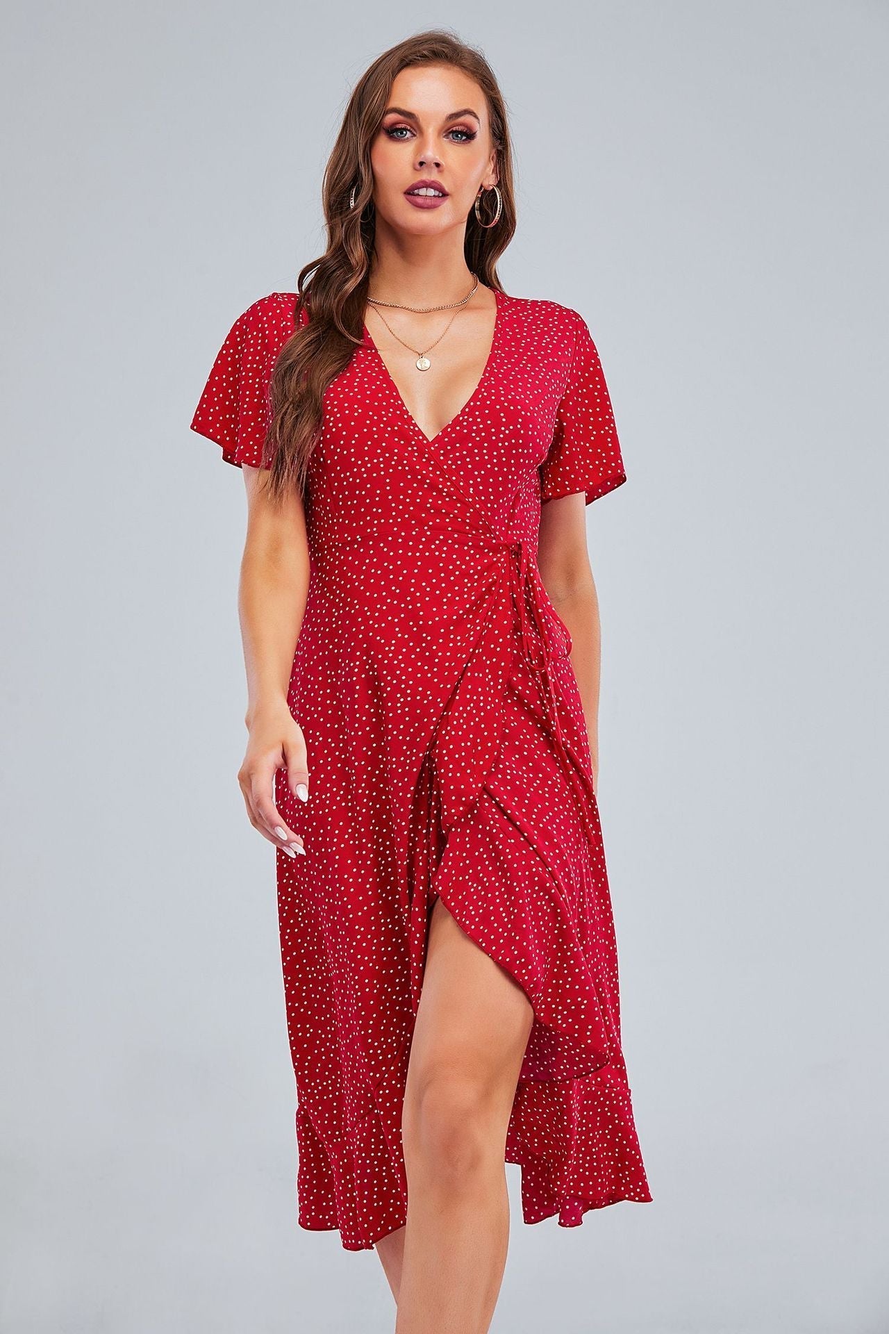 Rejoice Metallic Detailed Wrap Maxi Dress Magenta FINAL