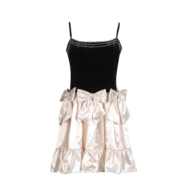 Socialite Dress Light Luxury Bow Tube Top Puff Short