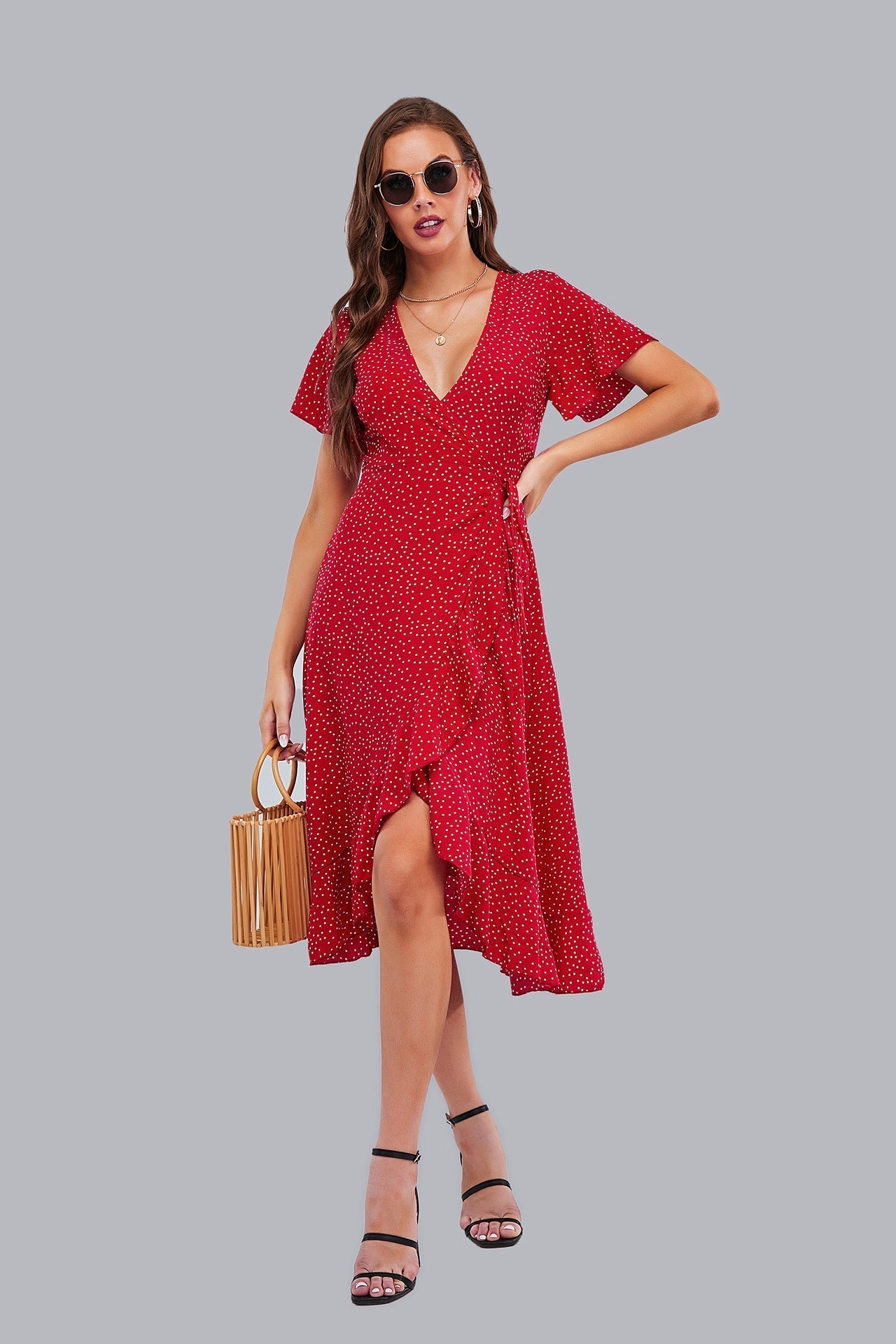 Rejoice Metallic Detailed Wrap Maxi Dress Magenta FINAL