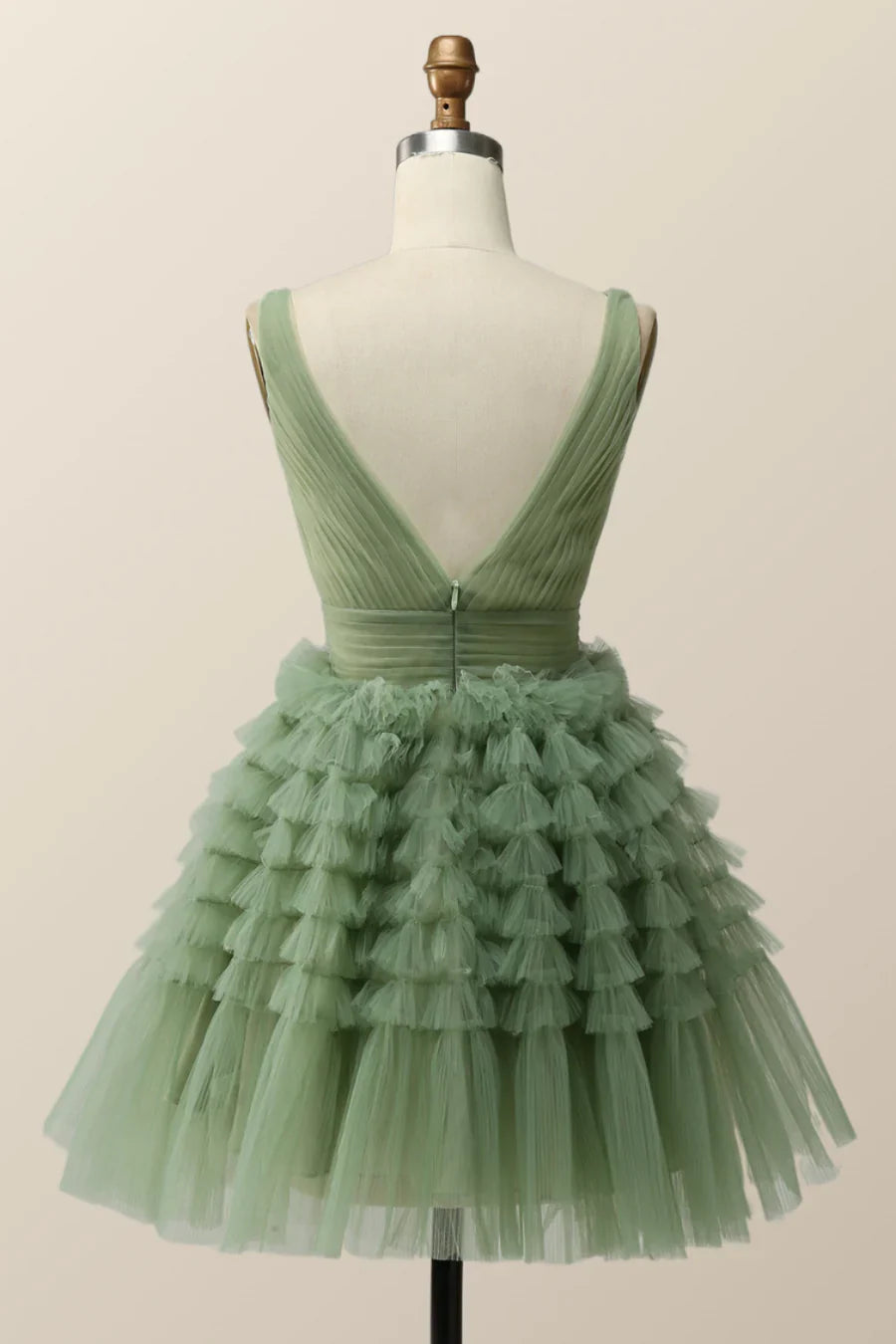 Empire Green Tulle A-line Party Dress Homecoming Dresses
