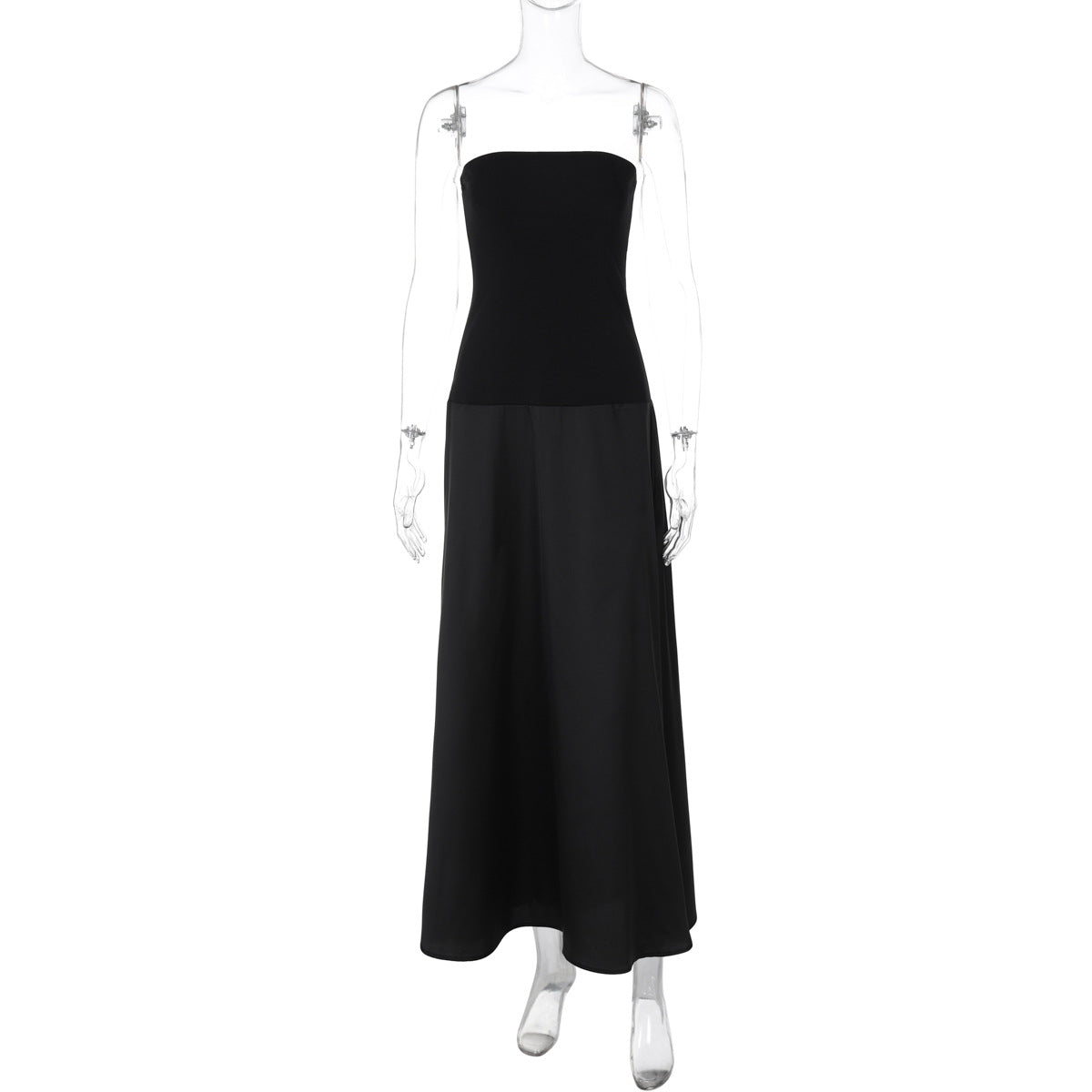 Tube Top Dress Slim Fitting Patchwork Dress