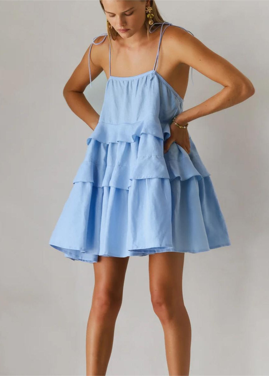 Petal Whimsy TieRed Ruffle Sundress