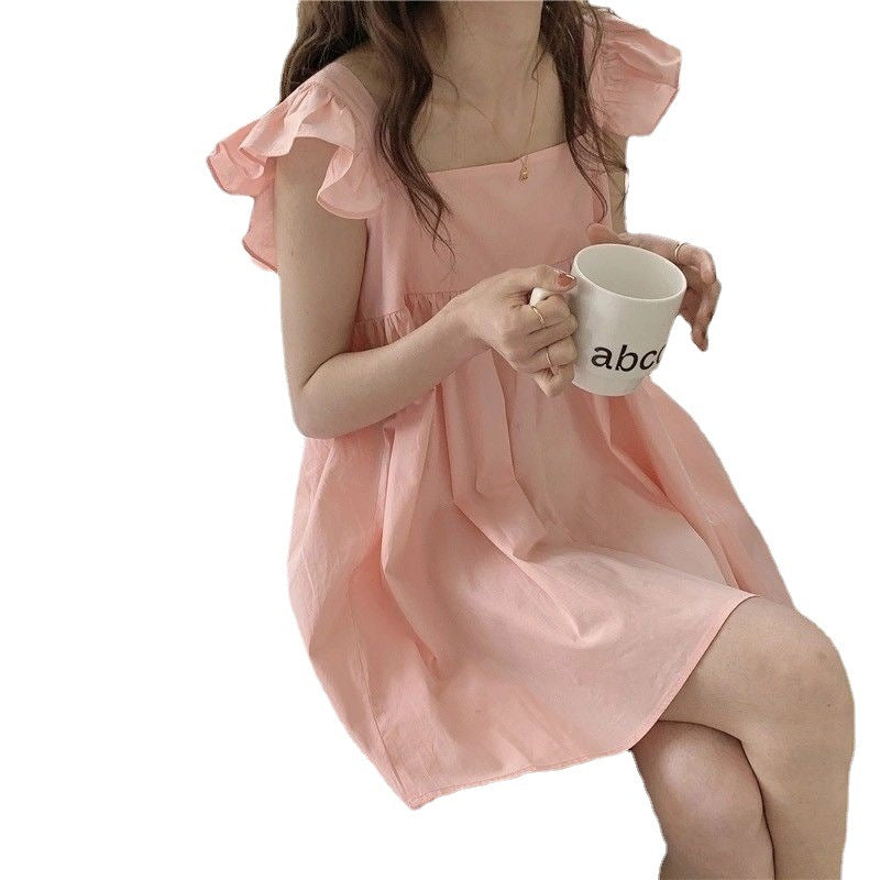 Issy Pocketed Ruffle Babydoll Dress Coral FINAL