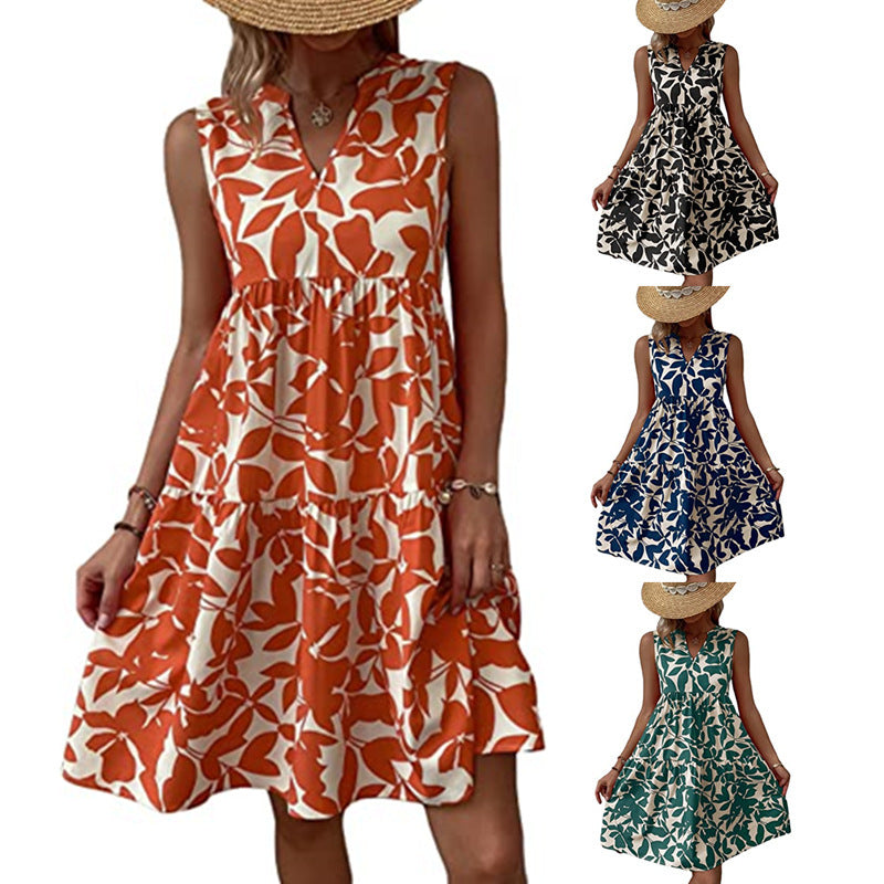 Julieta Effortless Women's a Line Sleeveless Summer Dress with V Neck Design Chic Silhouette Collection