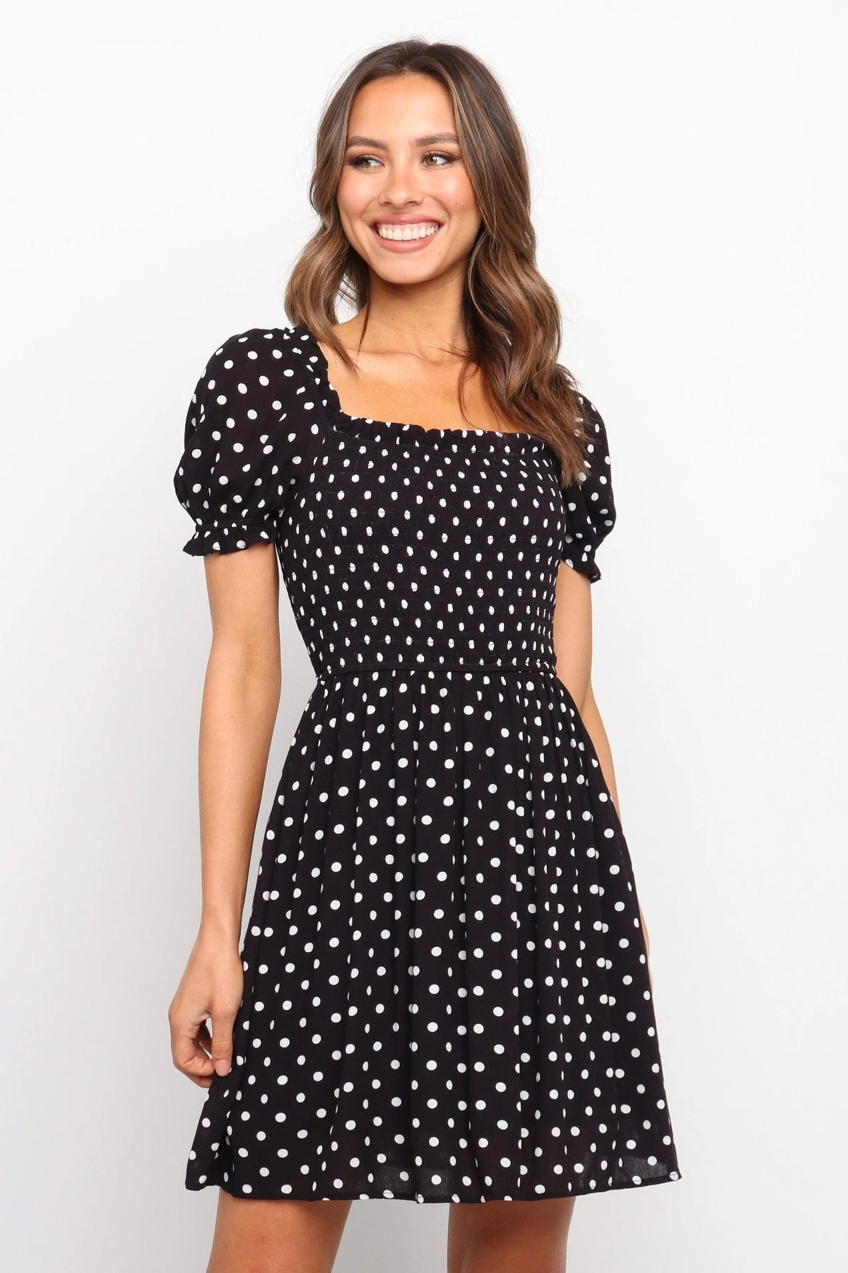 Dawn Polka Dot Puff Sleeve Babydoll Dress FINAL