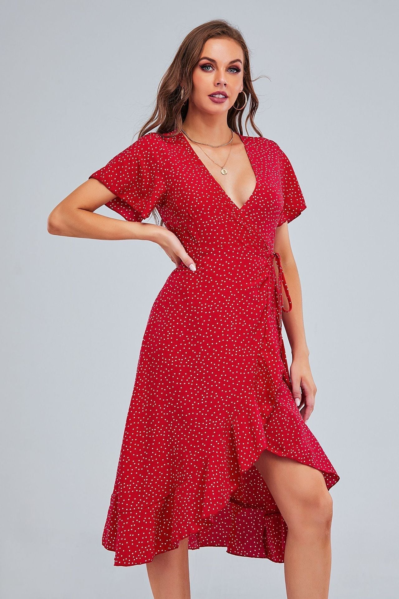Rejoice Metallic Detailed Wrap Maxi Dress Magenta FINAL