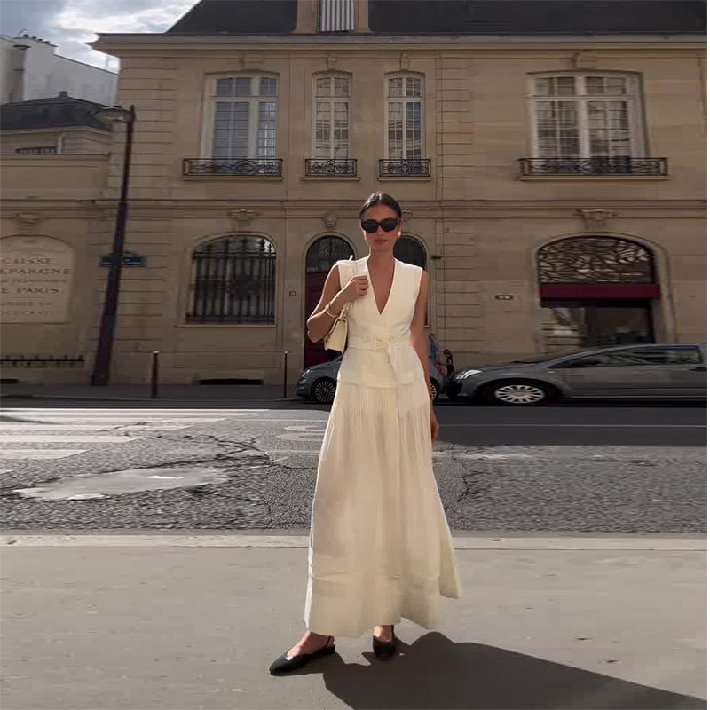 Milagros Elevated White Dress Evening Wear Edit