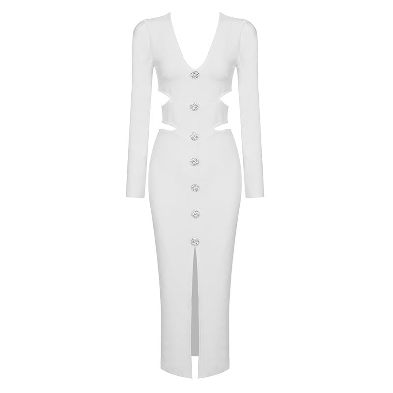 White French Slimming High Grade Retro Dress Knitted Slim Fit Wear Summer