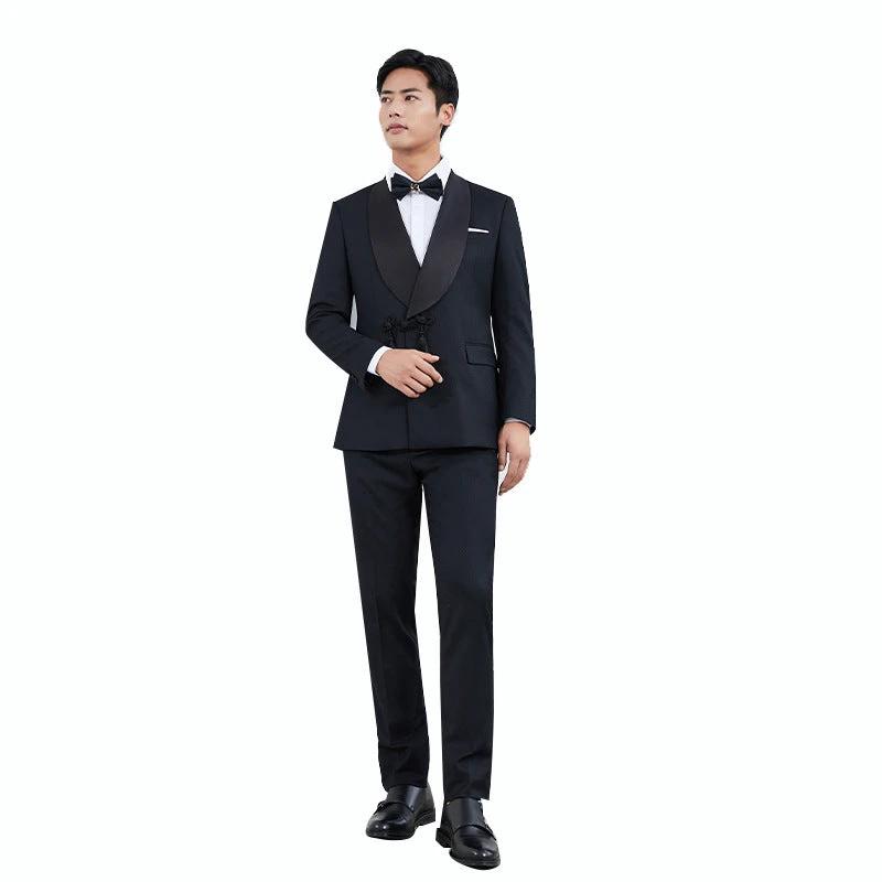 Custom Tailored Black Tuxedo for Weddings and Formal Events (ZD17084)