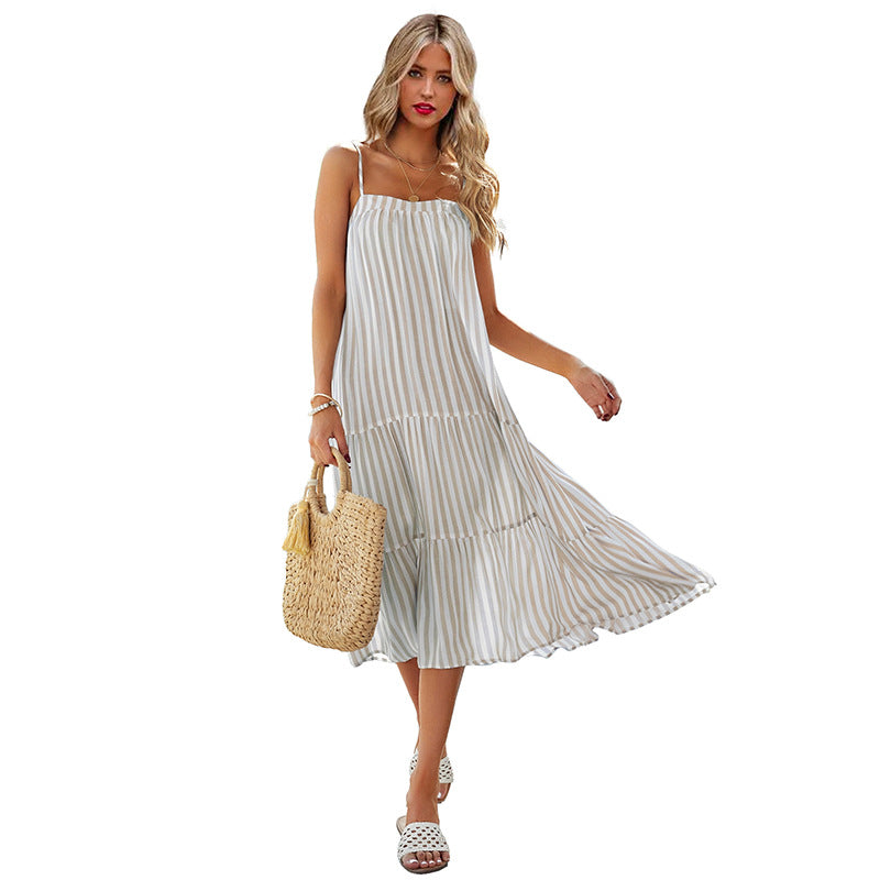 Varun Cotton Linen Tiered Maxi Dress Navy FINAL