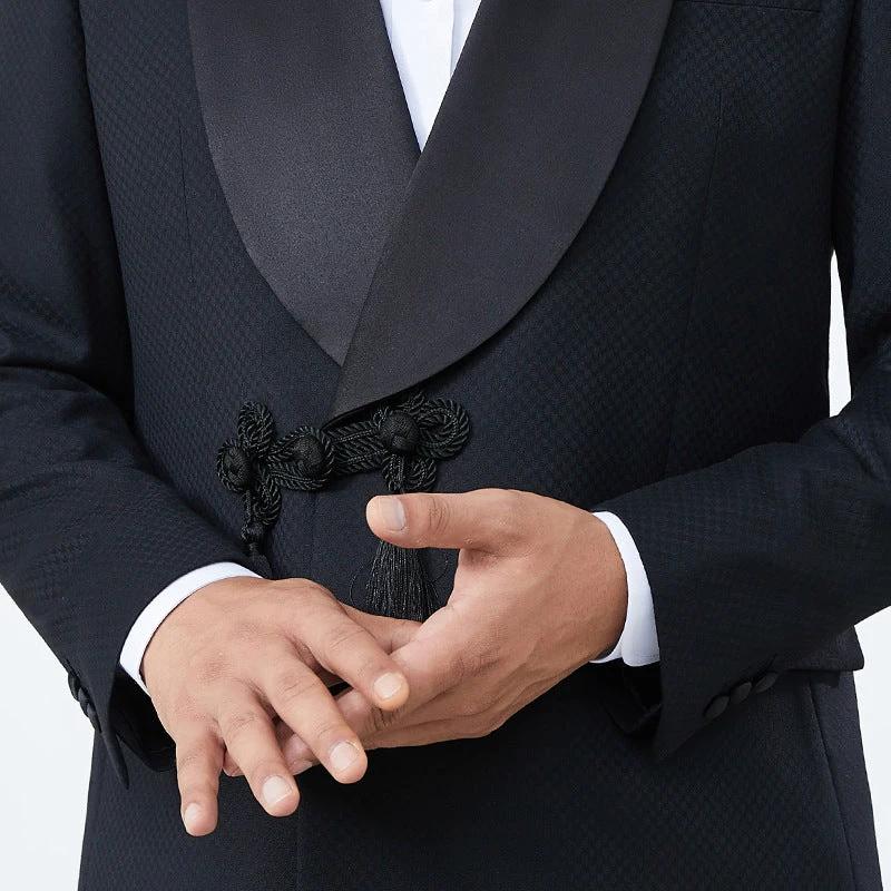Custom Tailored Black Tuxedo for Weddings and Formal Events (ZD17084)