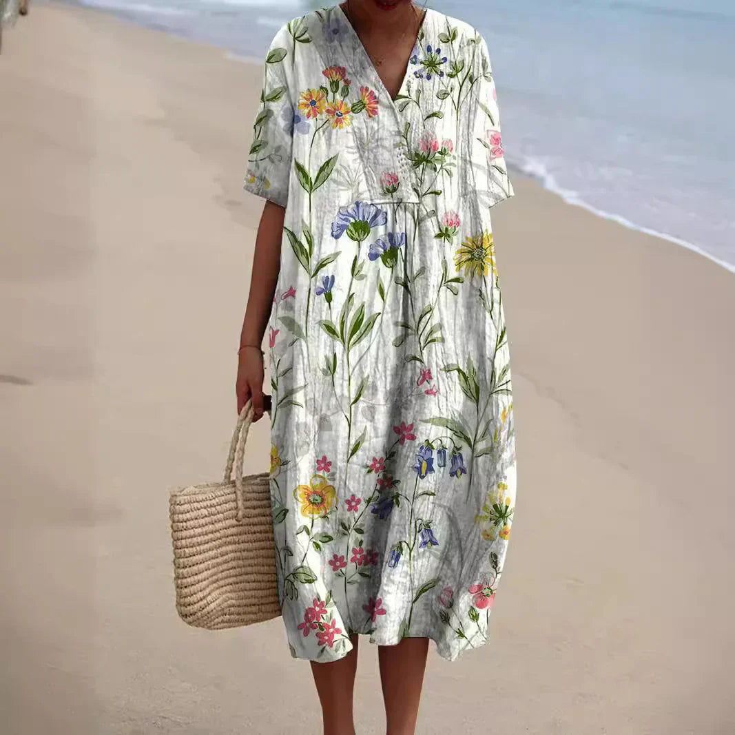 Flor Aesthetic Colorful Floral Summer Dress Boutique Collection