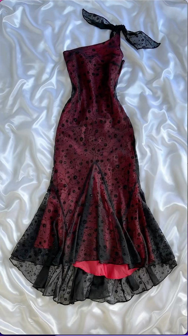 Elegant Burgundy One Shoulder Mermaid Evening Dress Formal Prom Dress Y8296 - VelvetHem