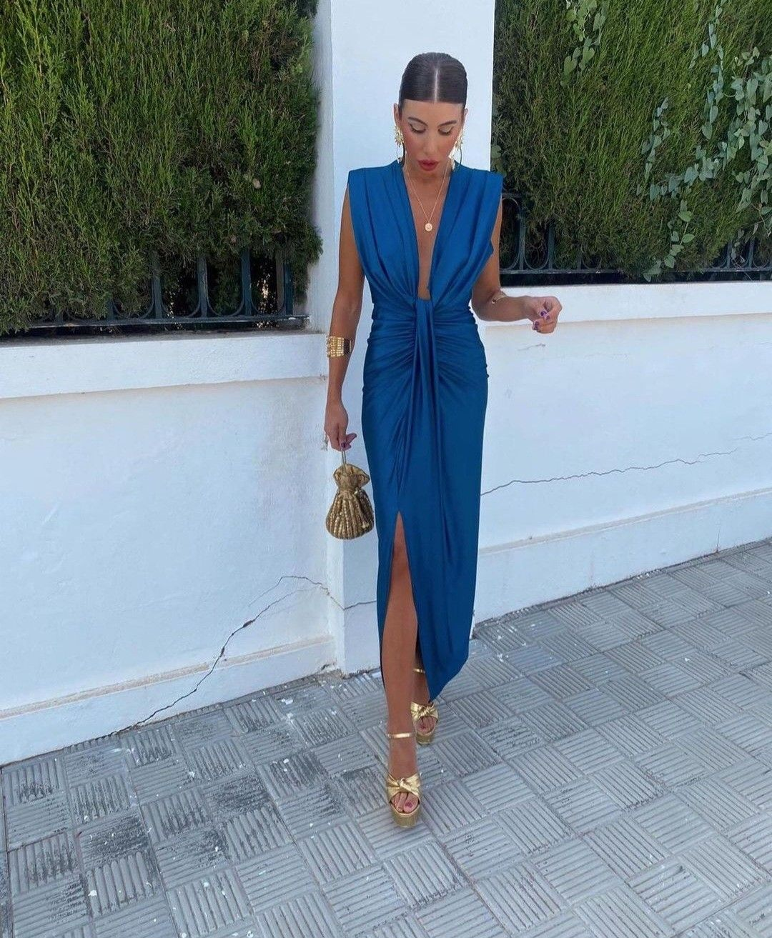 Sexy Deep V Neck Long Prom Dress,Charming Evening Dress - VelvetHem