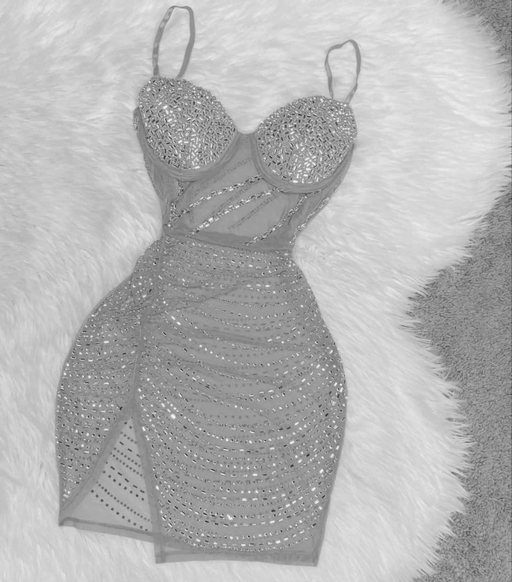 Sexy See-through Silver Homecoming Dress Short Homecoming Dress Silver Club Dress (ZD12254) - VelvetHem