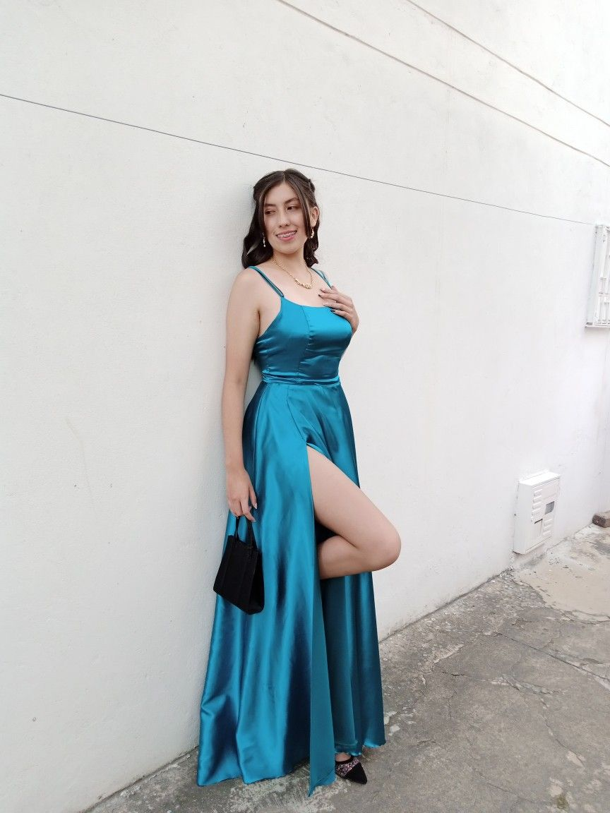 New Style A-line Prom Dress With Slit,Graduation Dress - View 3 | VelvetHem