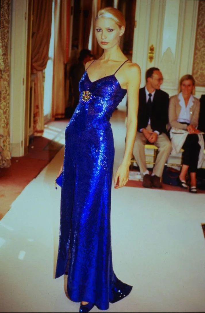 Sexy Mermaid Spaghetti Straps Royal Blue Sequin Long Evening Dress Prom Dress - VelvetHem