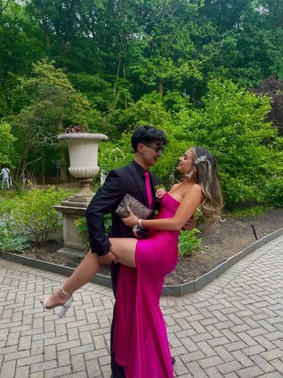 Sexy Strapless Slit Mermaid Evening Dress Party Prom Dress - VelvetHem